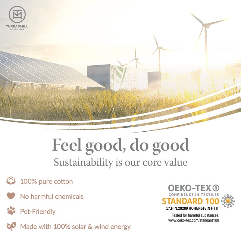 Threadmill ملاءات قطنية 100% من Threadmill لسرير بحجم كينج | طقم ملاءات سرير كينج 4 قطع | الساتان الدمشقي الناعم المسامي خفيف الوزن للاستخدام في جميع فصول السنة | ملاءات كينج مرنة ذات جيب عميق وملائمة تمامًا | أبيض - Image 5